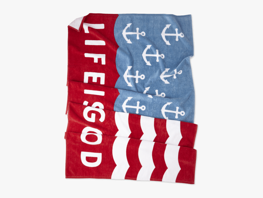 Anchor Wave Flag Beach Towel - Linens, HD Png Download