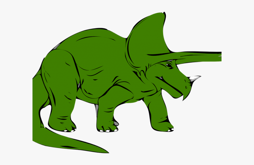Dinosaurs Clipart Extinct Animal - Green Triceratops Clipart, HD Png Download