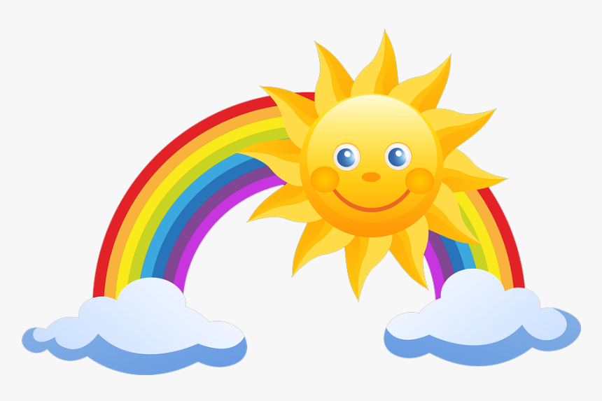 Rainbow Pixel Clip Art - Rainbow And Sun Png, Transparent Png