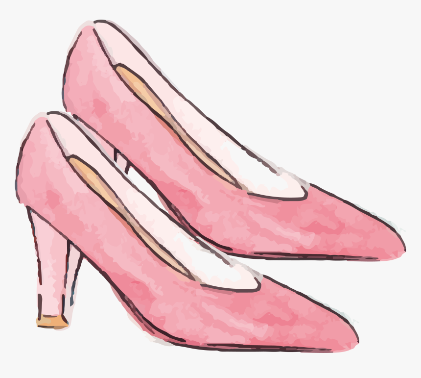 Heels Clipart Woman Sandal - Png Transparent Pink Heel Art, Png Download