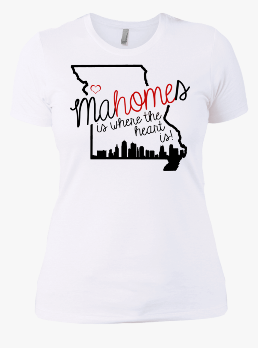 Kansas City Chiefs Mahomes Is Where The Heart Is Shirt - T-shirt, HD Png Download