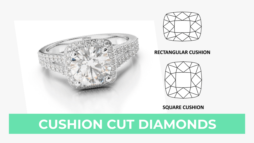 Cushion Cut Diamond - Engagement Ring, HD Png Download