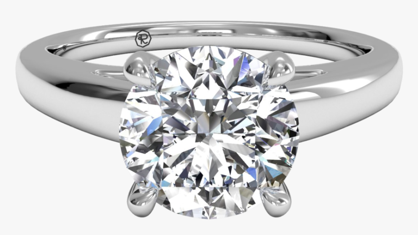 Ritani 1rz7234-5448 Classic Solitaire Diamond Cathedral - Channel Set Diamond Solitaire Ring, HD Png Download