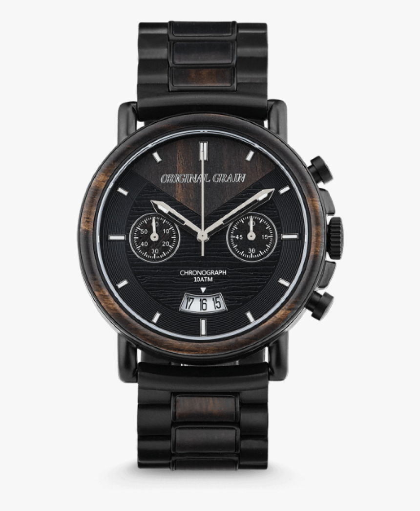 Ebony Alterra Chronograph Watch Original Grain Uk 3 - Fossil Nate Hybrid, HD Png Download