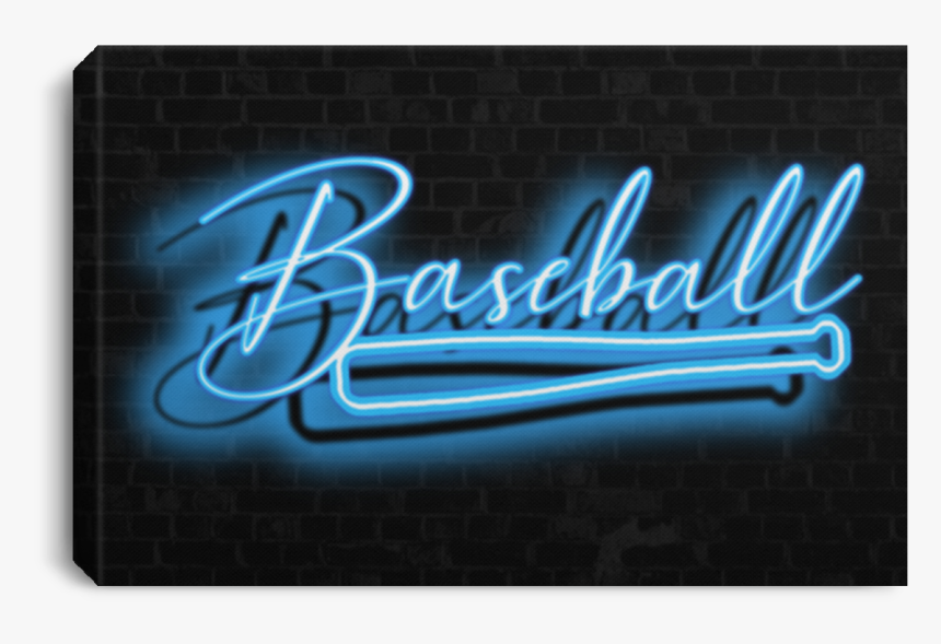 Baseball Neon Light Effect Canvas Wall Art Jaca1034 - Calligraphy, HD Png Download