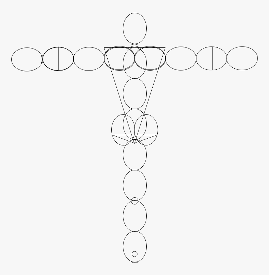 A Wire Frame Sketch Of The Human Body As Described - Line Art, HD Png Download