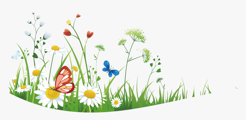 Wild Flowers With Grass - Flower Wild Grass Png, Transparent Png