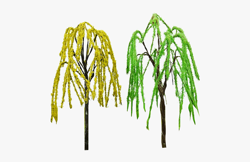 Green Weeping Willow Tree Architectural Mini Trees - Grass, HD Png Download