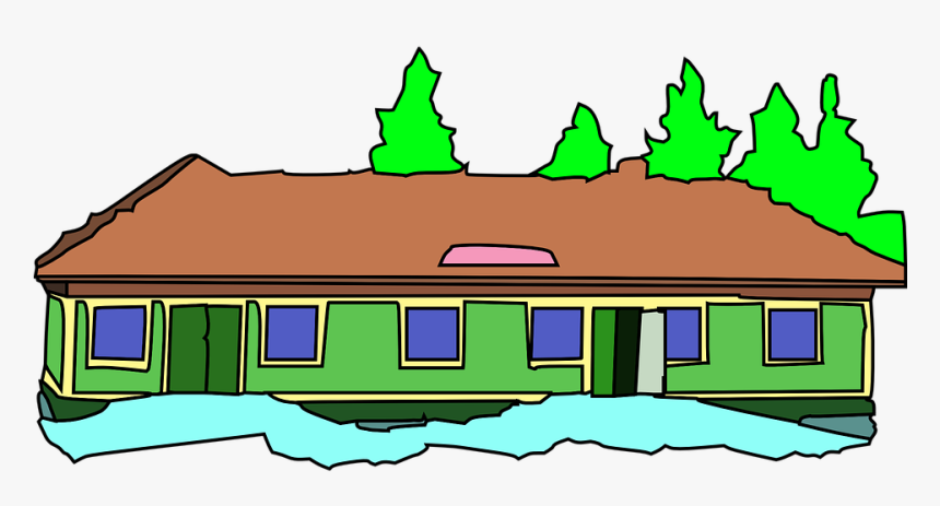 Building, School, Snow, Real Estate, House, Villa - School Building Clip Art, HD Png Download
