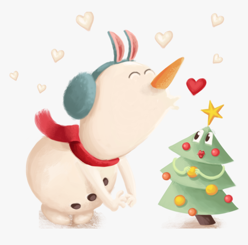 Cute Snowman Monika Klobcar Character 2d Character - Cartoon, HD Png Download