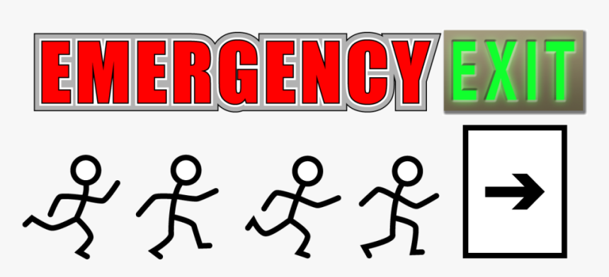 Photo Emergency-exit Png Exit Png - Calligraphy, Transparent Png