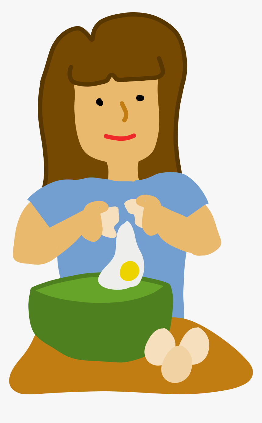 Step 1 - Girl Breaking An Egg Clipart, HD Png Download