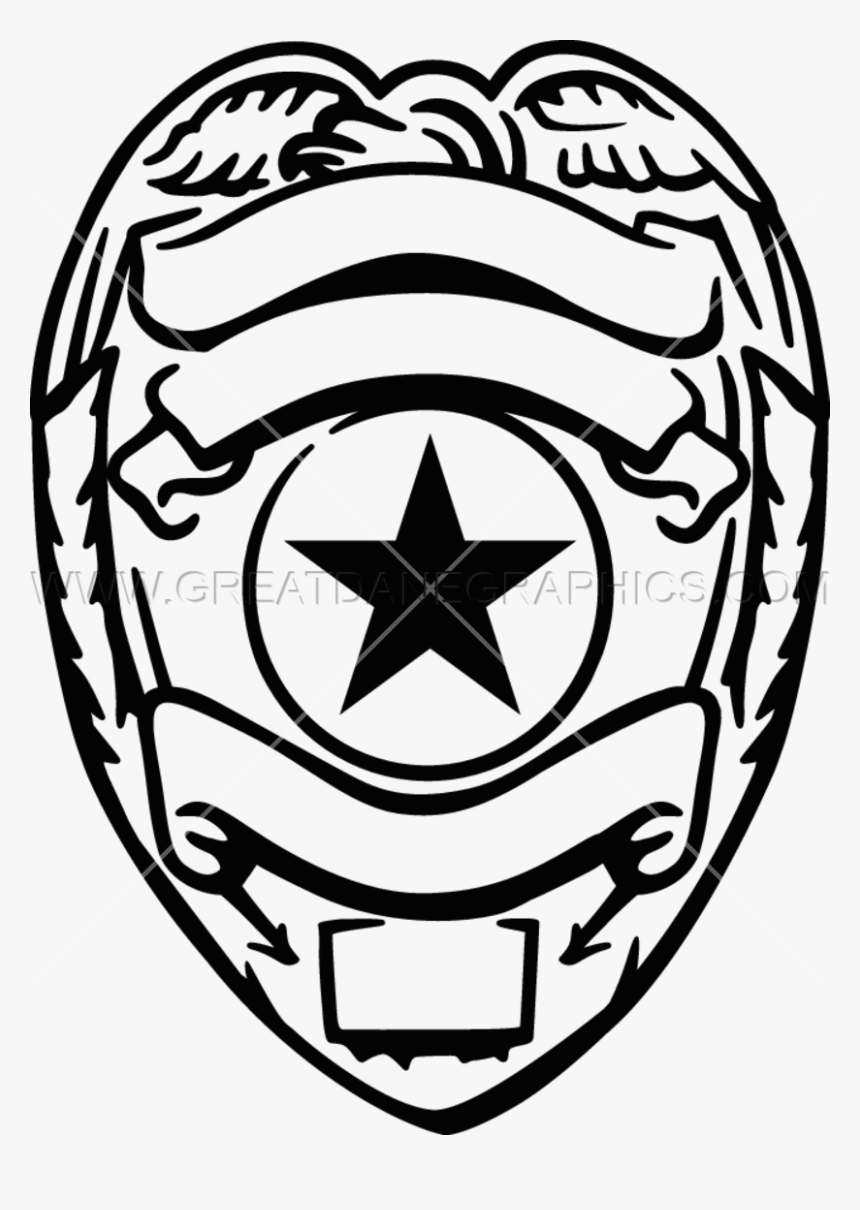 Transparent Police Siren Png - Police Badge Clipart Black And White, Png Download