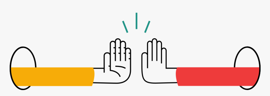 Illustration Of Two Hands Giving High Fives , Png Download, Transparent Png