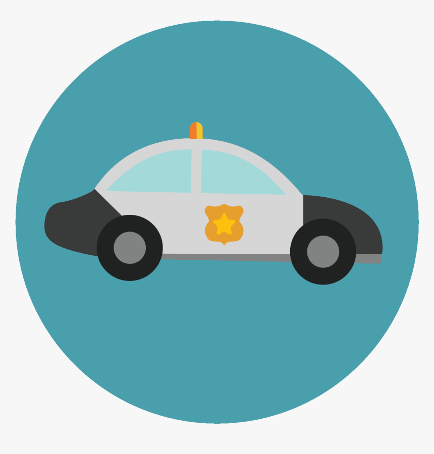 Free Police Car Icon - Police Car Icon Circle, HD Png Download