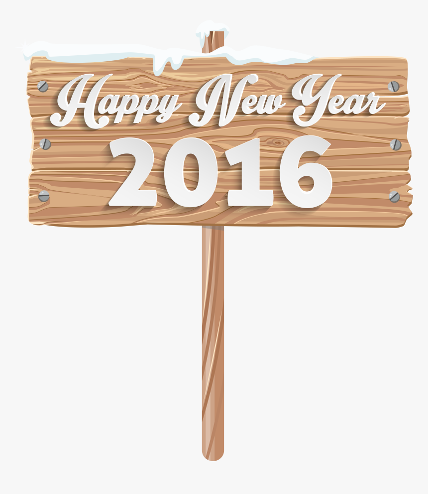 Happy New Year Wooden Sign Png Clipart Image - Happy New Year Sign Png, Transparent Png