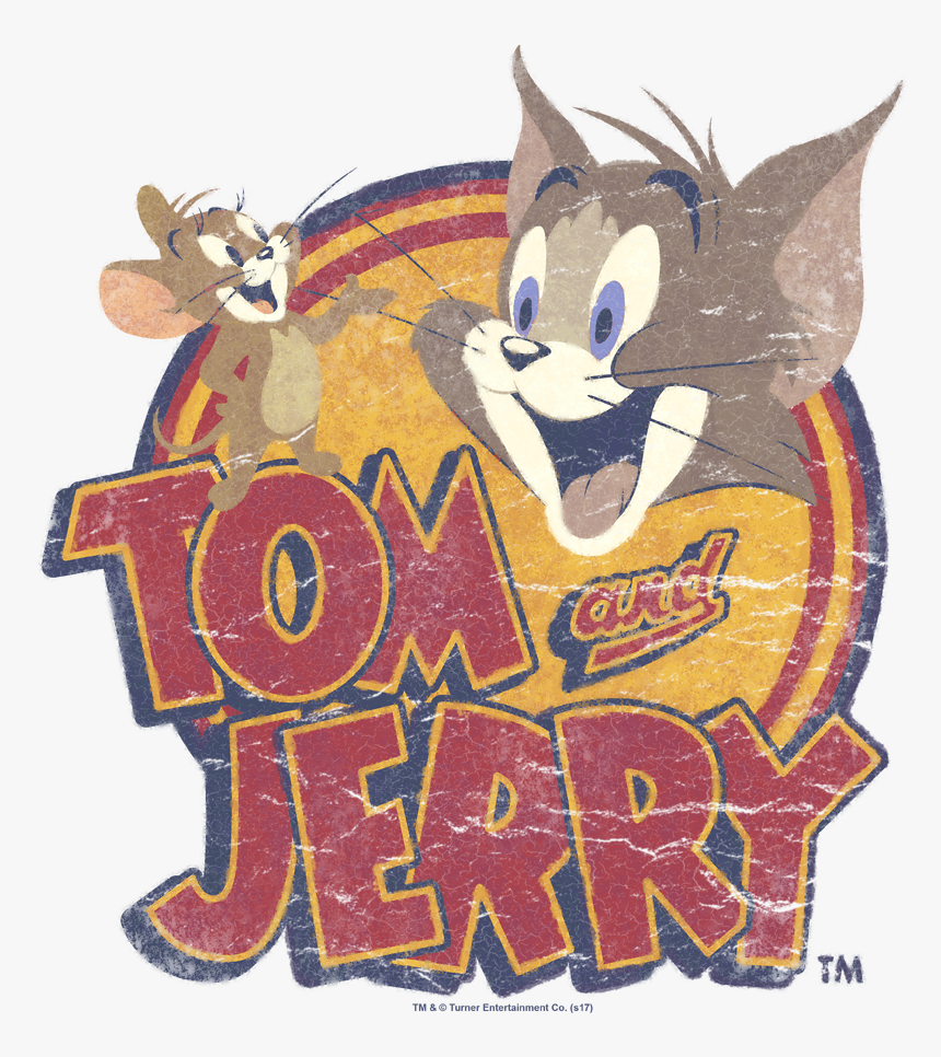 Tom And Jerry Water Damaged Men S Slim Fit T-shirt - Tom And Jerry, HD Png Download