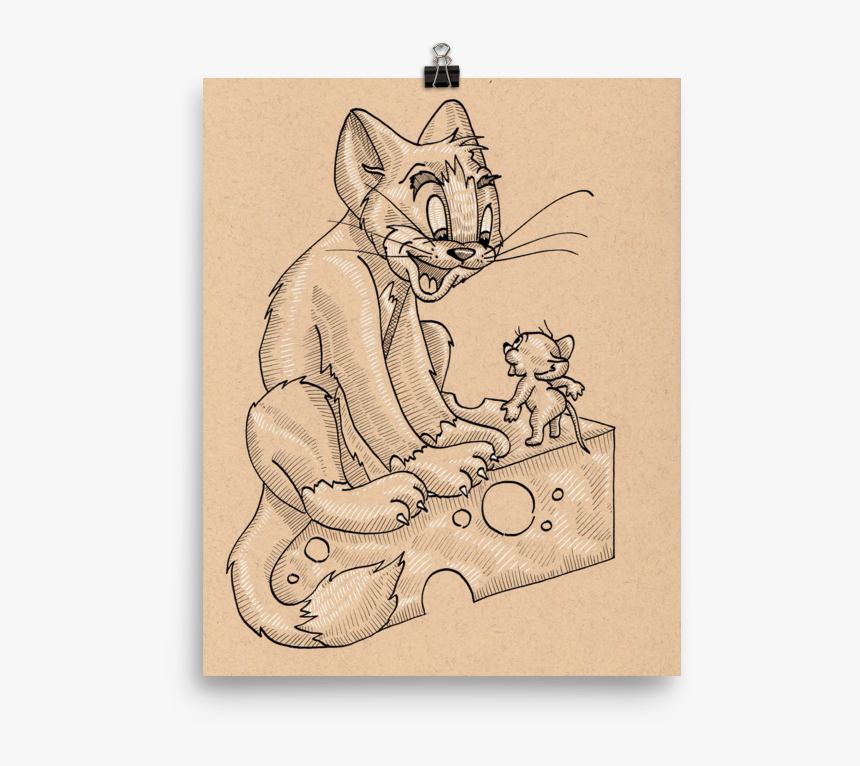 Tom And Jerry Art Print - Sitting, HD Png Download