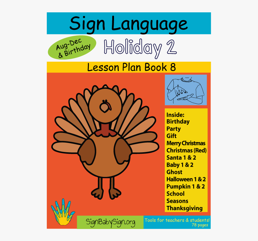 Asl Lesson Plan Book Holiday Sign Language Resources For Teachers, HD Png Download
