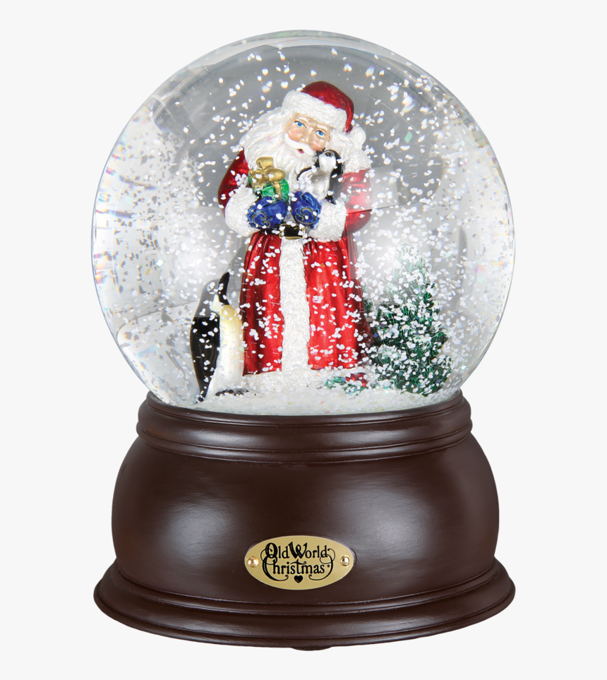 Santa Penguin With Ornaments Png - Christmas Glass Snow Globe, Transparent Png