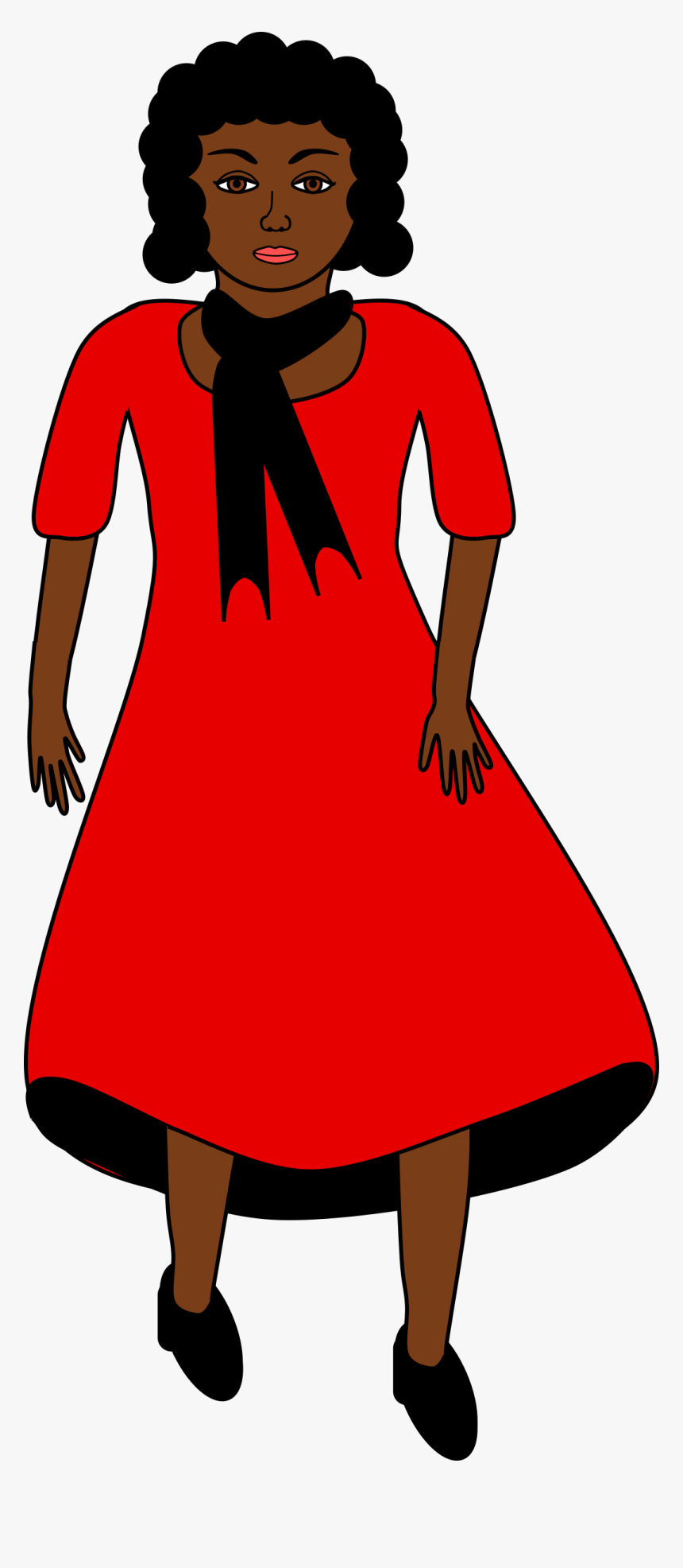 Red Dress In The Wind Clip Arts - Lady In Red Dress Clipart, HD Png Download