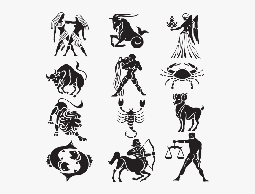 Transparent Zodiac Signs Set Png Clipart - Zodiac Signs Transparent, Png Download