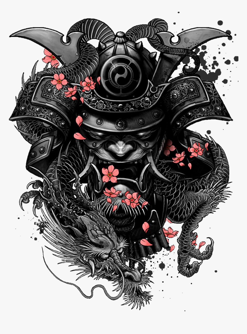 Tattoo Katsumoto Samurai Sleeve Artist Free Transparent - Tattoo Samurai Png, Png Download