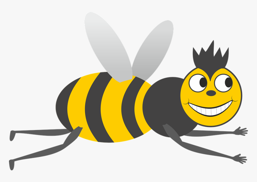 Bee, Hummel, Insect, Grin, Flying, Pollination - Clip Art, HD Png Download
