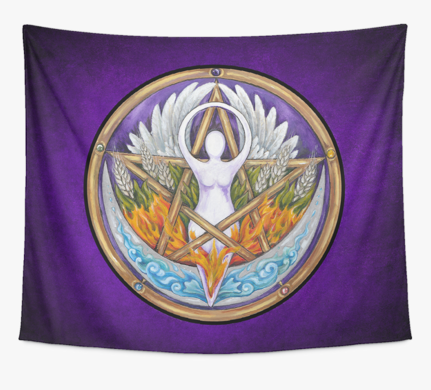 Elemental Goddess Pentacle Tapestry Wall Hanging - Goddess Pentacle Wall Pentasry, HD Png Download