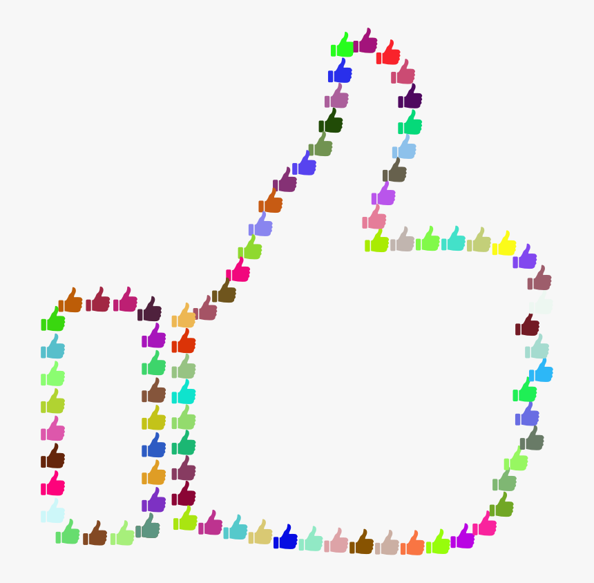 Prismatic Thumbs Up Fractal Outline - Thumbs Up Text, HD Png Download