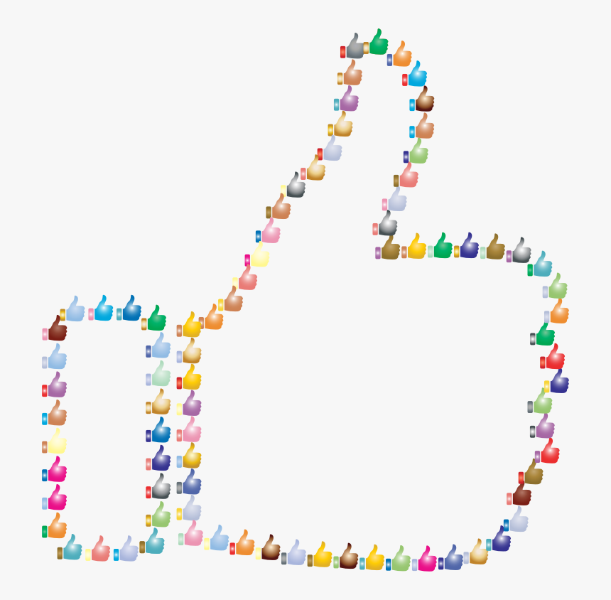 Prismatic Thumbs Up Fractal Outline - Art, HD Png Download