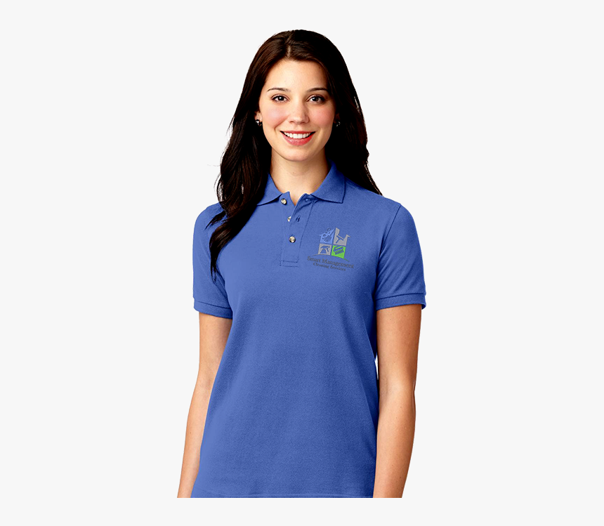 Female In Blue Polo, HD Png Download