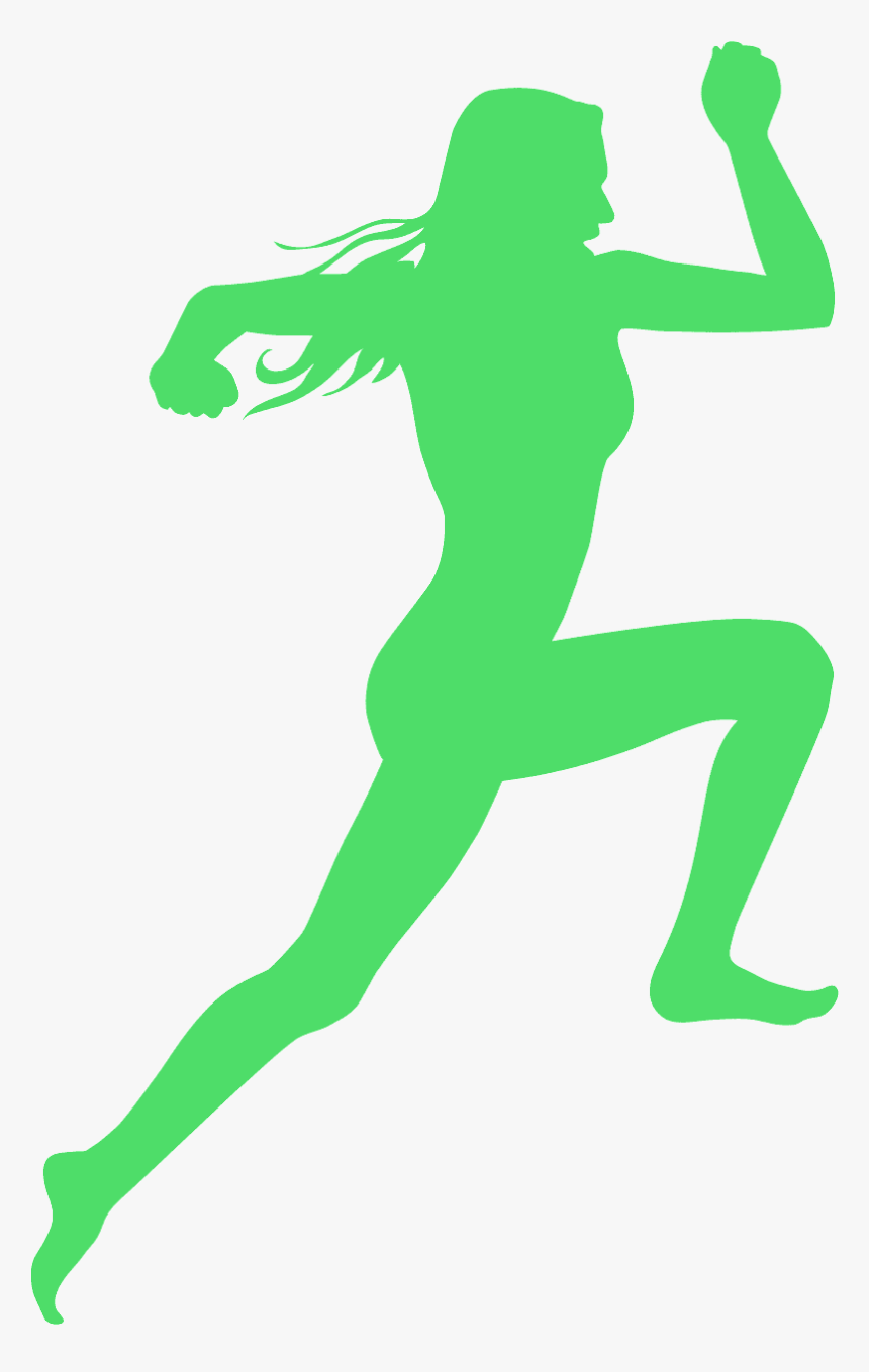Woman Running Silhouette Pink, HD Png Download
