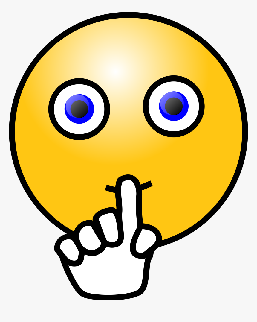 Emoticons Silence Face Big - Quiet Clip Art, HD Png Download