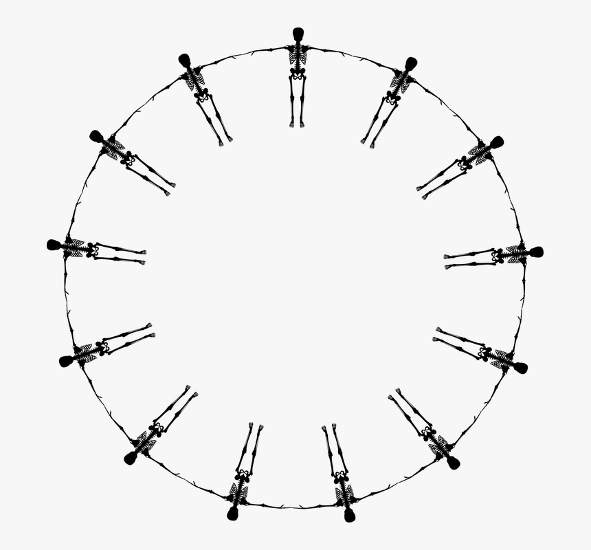 Bones, Dead, Figure, Halloween, Human, People, Person - Skull In A Circle, HD Png Download
