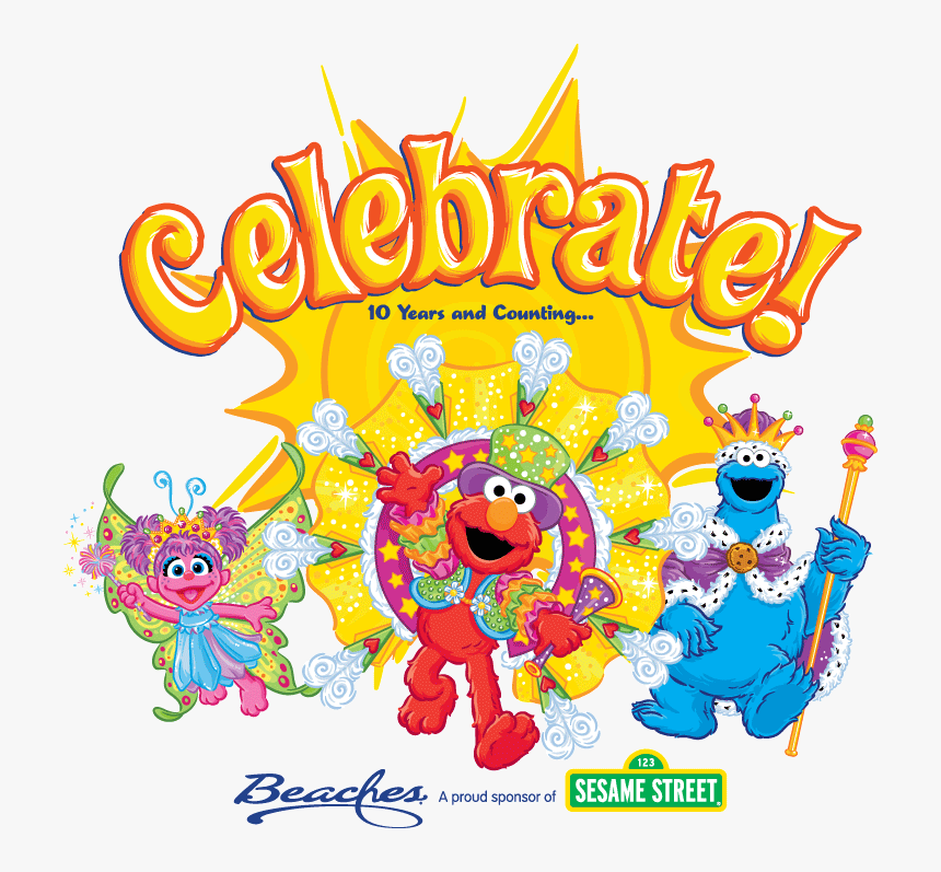Celebrate 10 Years Beaches Resorts And Sesame Street - Sesame Workshop, HD Png Download