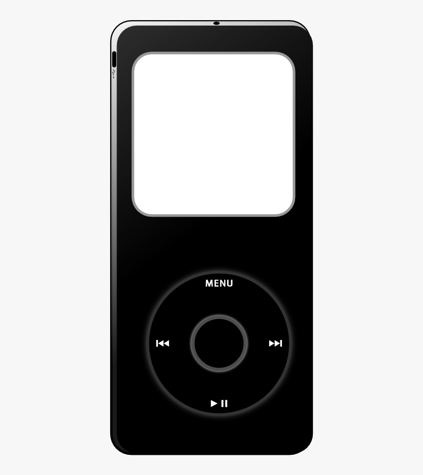 Ipod Black Black White Line A - Ipod Nano Clipart, HD Png Download
