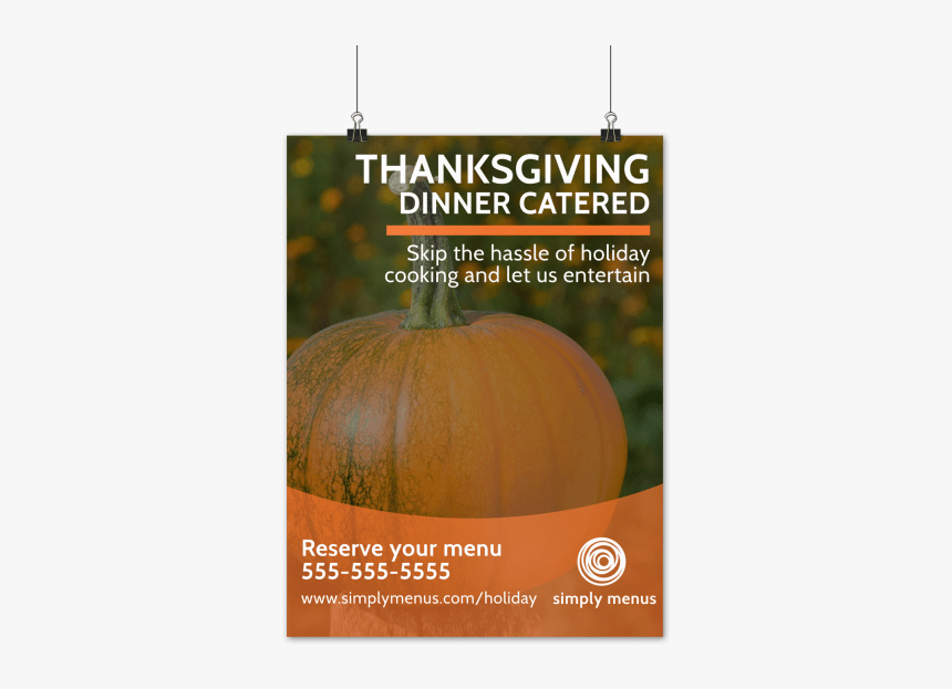 Thanksgiving Catered Dinner Poster Template Preview - Slim Spa Gold, HD Png Download