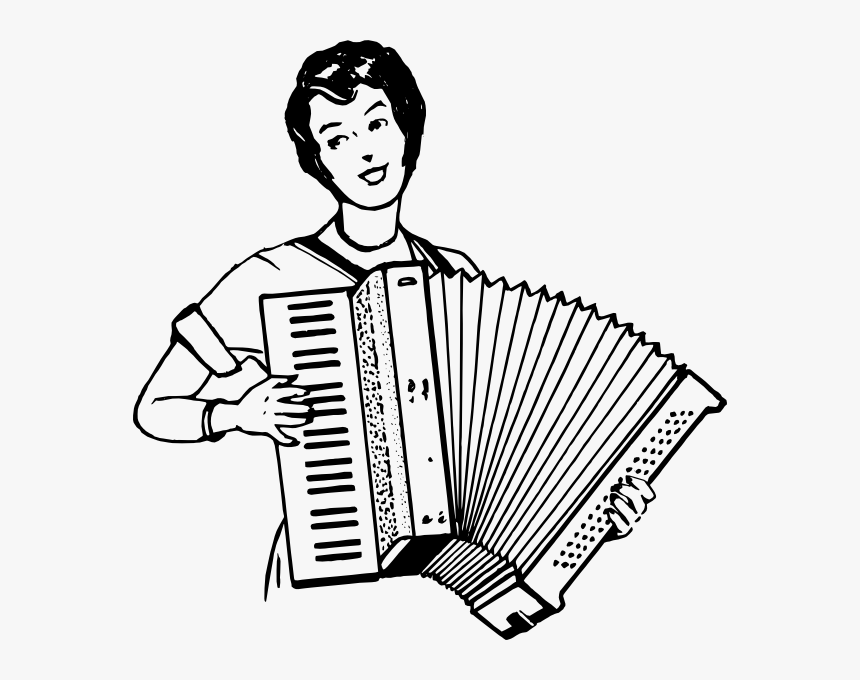 Woman Playing Accordeon Clip Art, HD Png Download