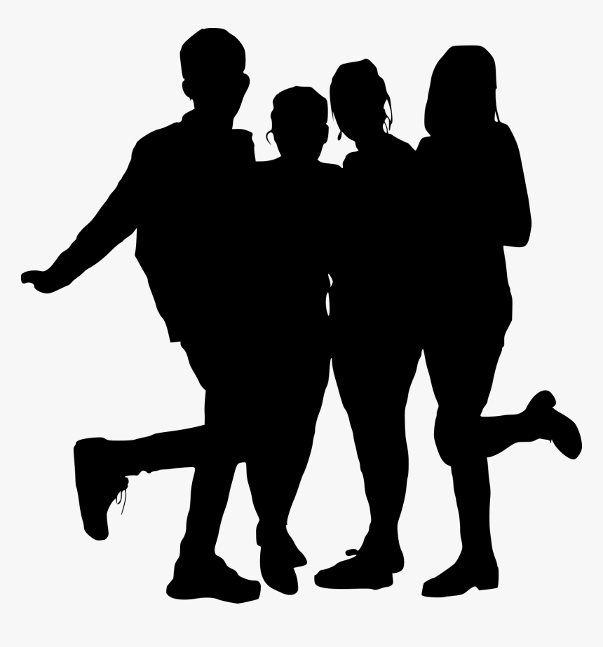 Group Photo Posing Silhouette - Human Silhouette Posing Png, Transparent Png