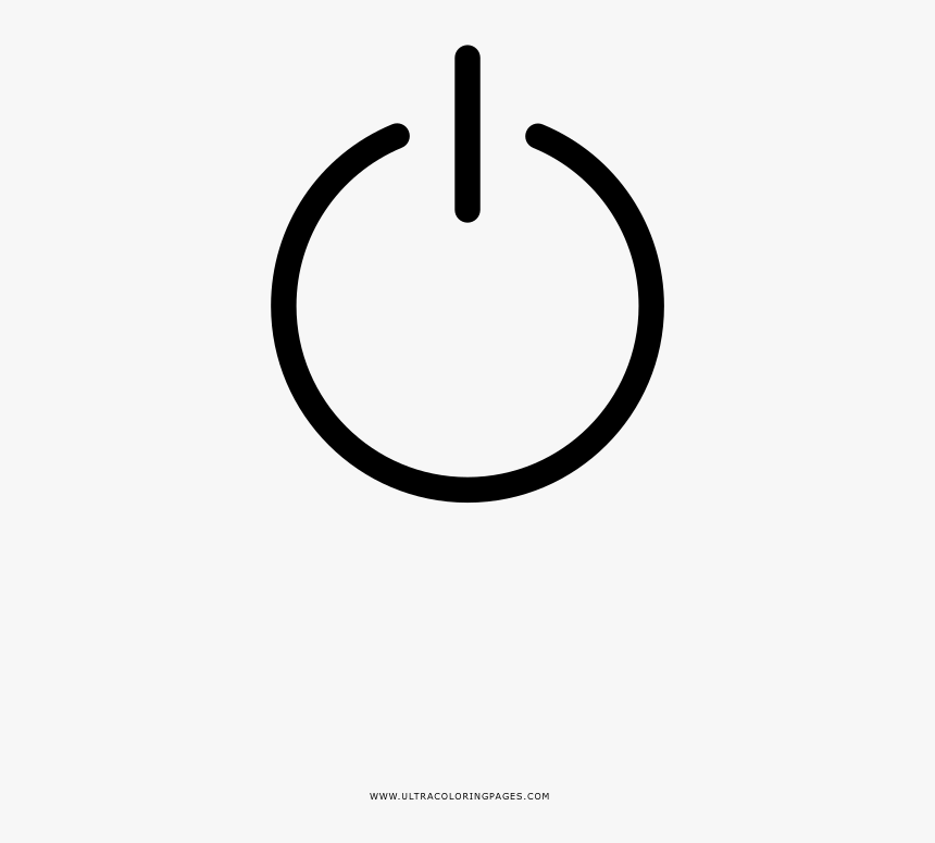 Power Icon Coloring Page - Circle, HD Png Download