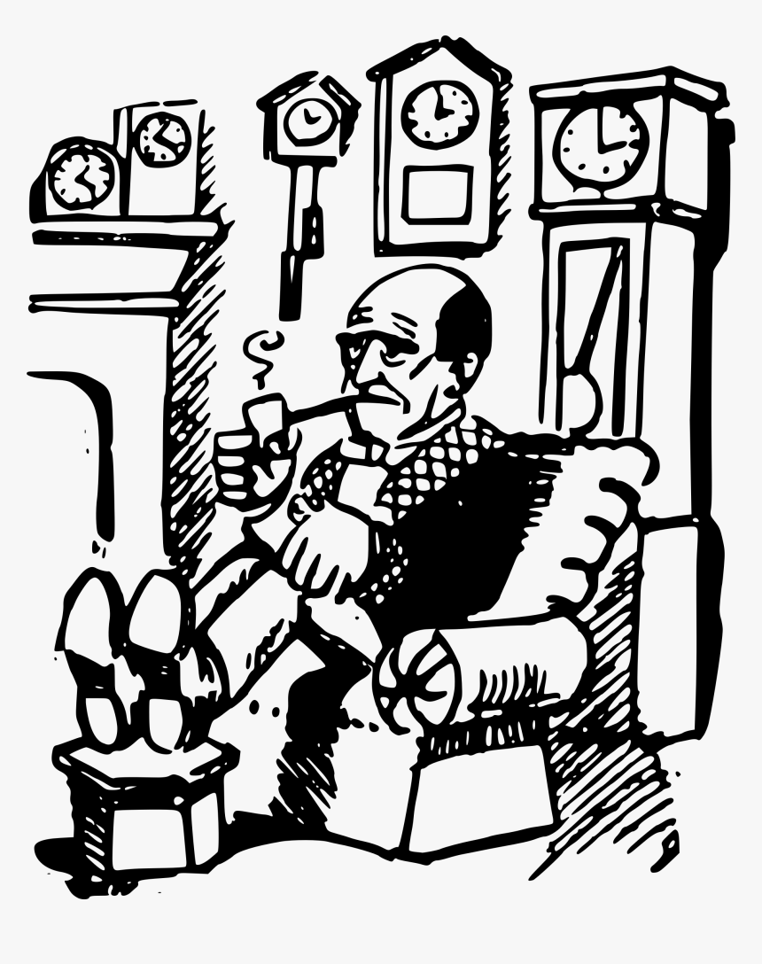 Old Man With Clocks Clip Arts - Clip Art, HD Png Download