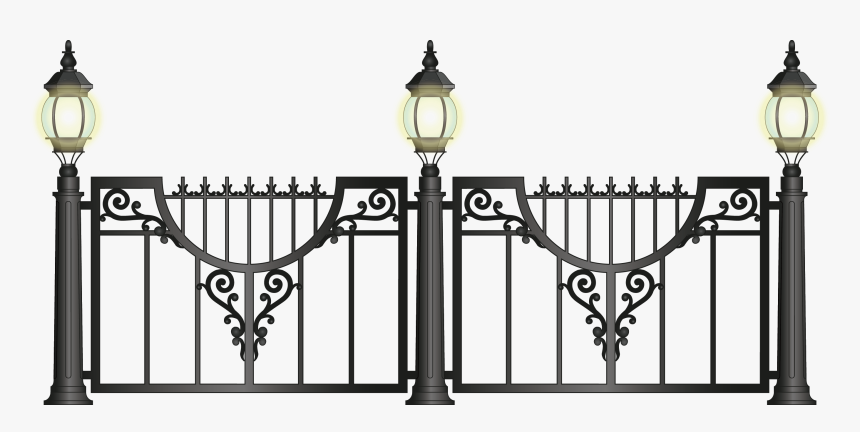 Jpg Transparent Download Street Light Fence Lantern - Fence, HD Png Download