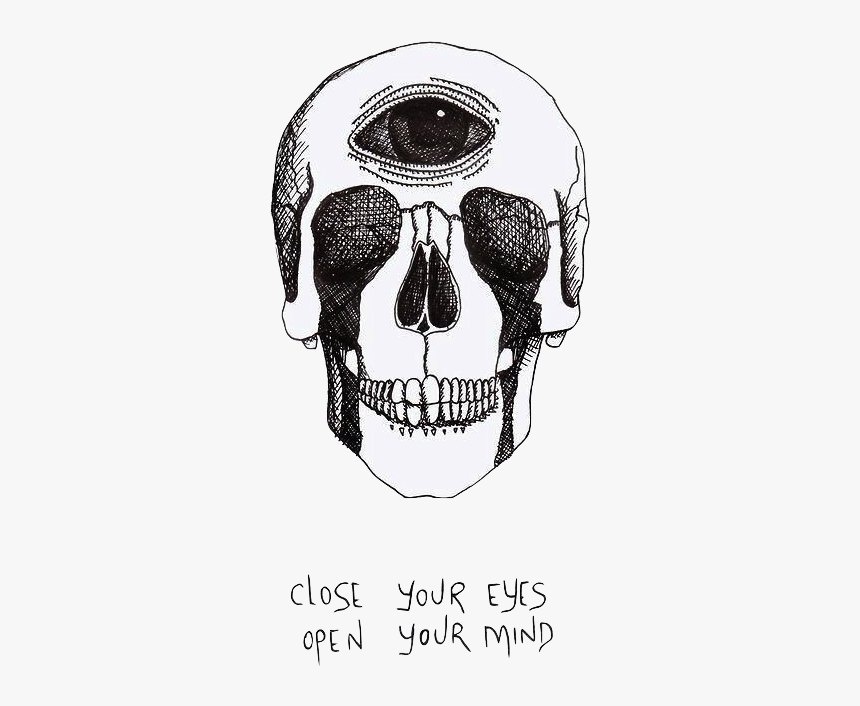 #caveira #tumblr #frases #skull #phrases - Eyes Closed Third Eye Open, HD Png Download