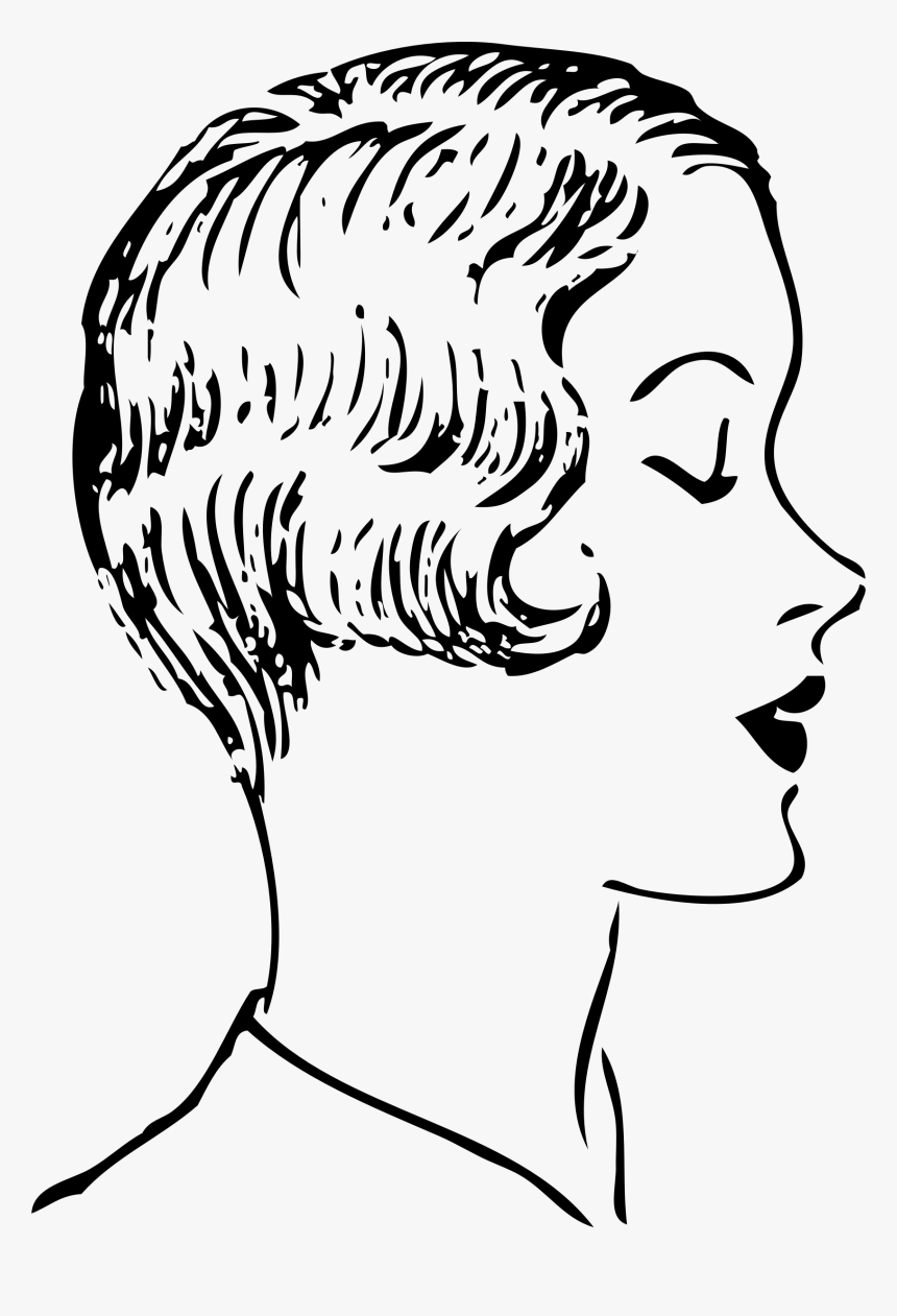 Woman S Bob Haircut 1 Clip Arts - Cut Hair Clip Art Black And White, HD Png Download