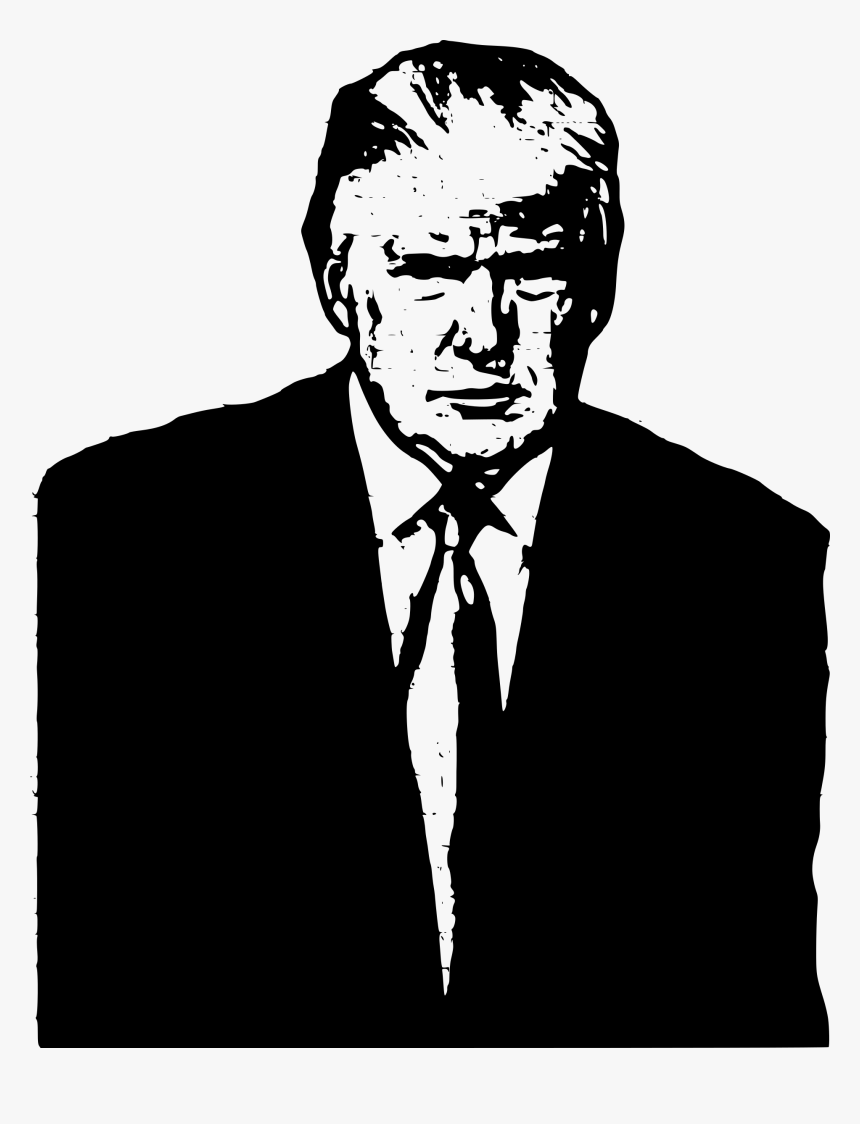 Trump Outline Clip Arts - Trump Black And White Png, Transparent Png