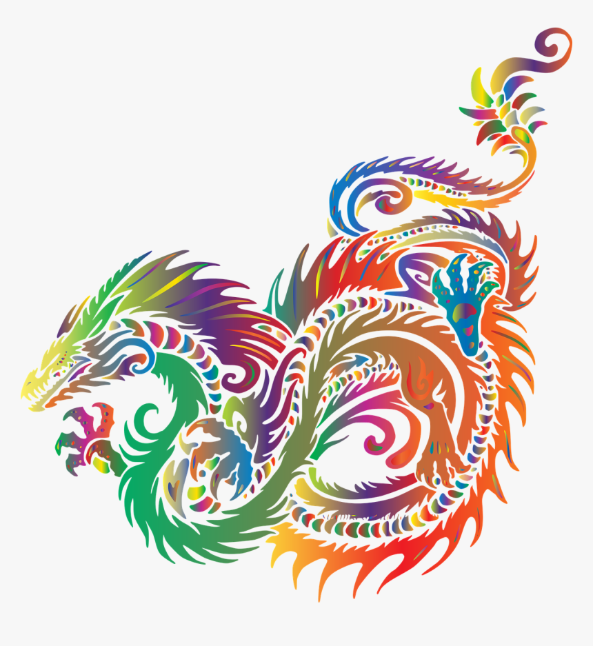 Tribal, Sea Dragon, Creature, Monster, Mythical - Rainbow Dragon, HD Png Download