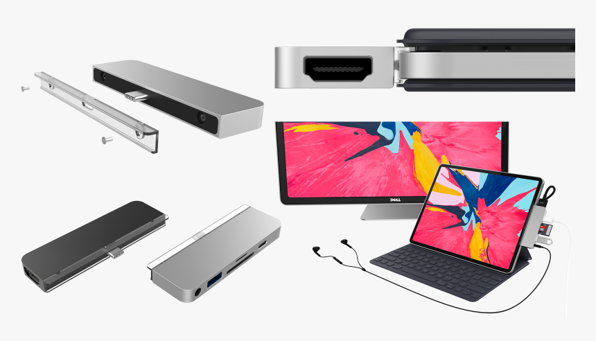 Transparent Ipad Png Transparent - Ipad Pro 2018 Usb C Hub, Png Download