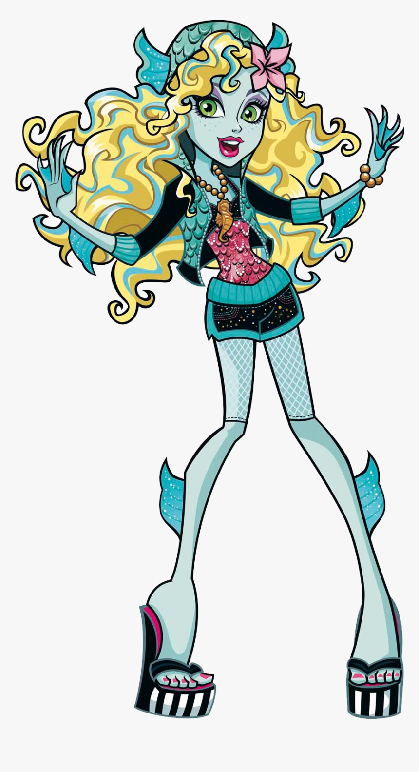 Lagoona Blue Is The Daughter Of A Sea Creature - Lagoona Blue Monster High Characters, HD Png Download