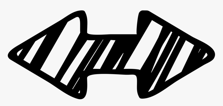 Sketched Double Arrow Pointing Left And Right - Fleche Double Sens Dessin, HD Png Download